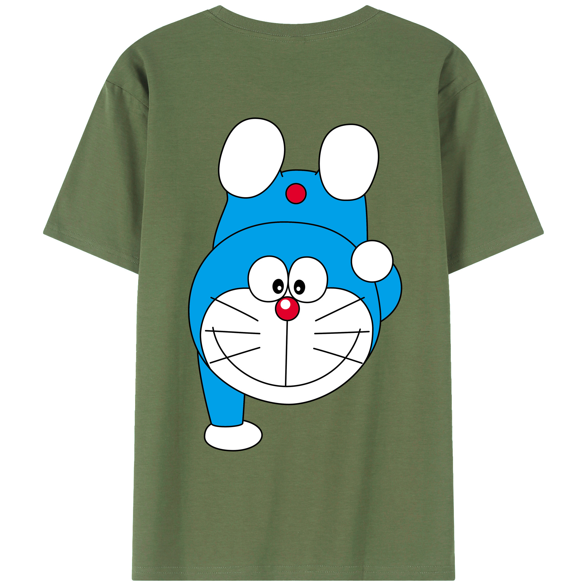（画像用） ドラえもん Doraemon 綿100％ メンズ半袖Tシャツ（バックプリント） 通気性